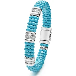 Hot LAGOS Three Station Ceramic Diamond Bracelet | 9Mm