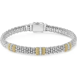 Flash Sale LAGOS Three Station Diamond Caviar Bracelet | 6Mm