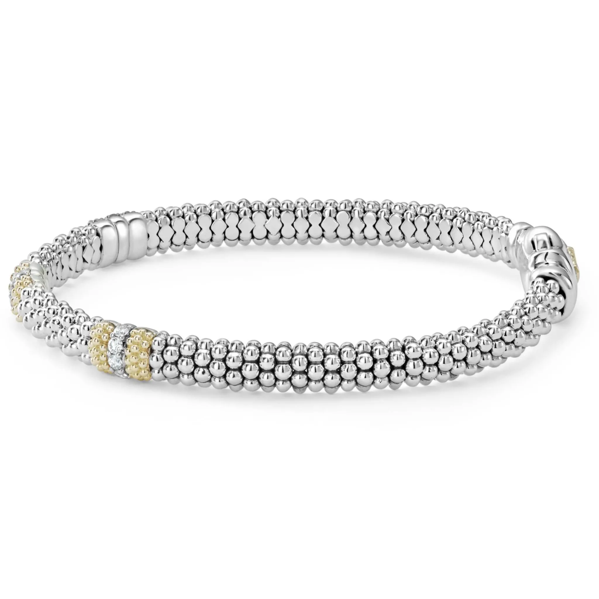 Flash Sale LAGOS Three Station Diamond Caviar Bracelet | 6Mm