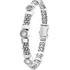 Cheap LAGOS Three Station Diamond Circle Caviar Bracelet | 6Mm
