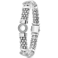 Hot LAGOS Three Station Diamond Circle Caviar Bracelet | 9Mm