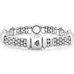 Hot LAGOS Three Station Diamond Circle Caviar Bracelet | 9Mm