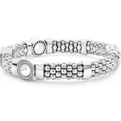 Cheap LAGOS Three Station Diamond Circle Caviar Bracelet | 9Mm