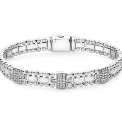Hot LAGOS Three Station Diamond Link Bracelet