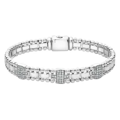 Hot LAGOS Three Station Diamond Link Bracelet
