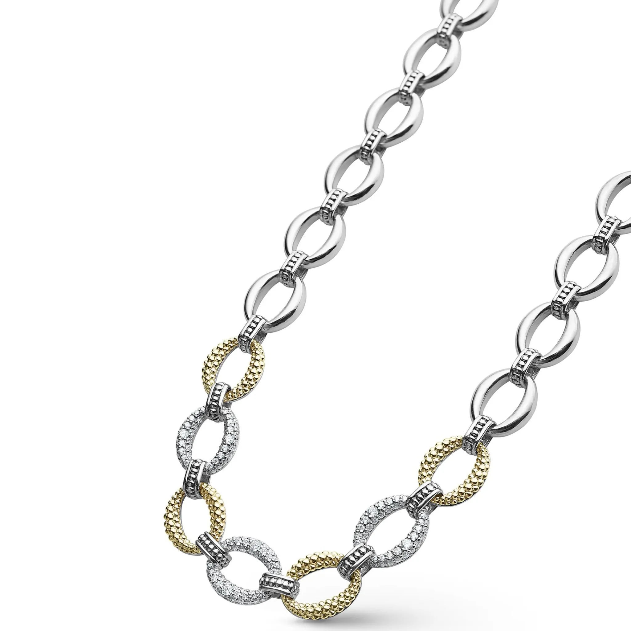 Best LAGOS Three Station Diamond Link Necklace