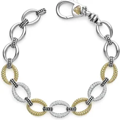 Clearance LAGOS Three Station Diamond Link Bracelet