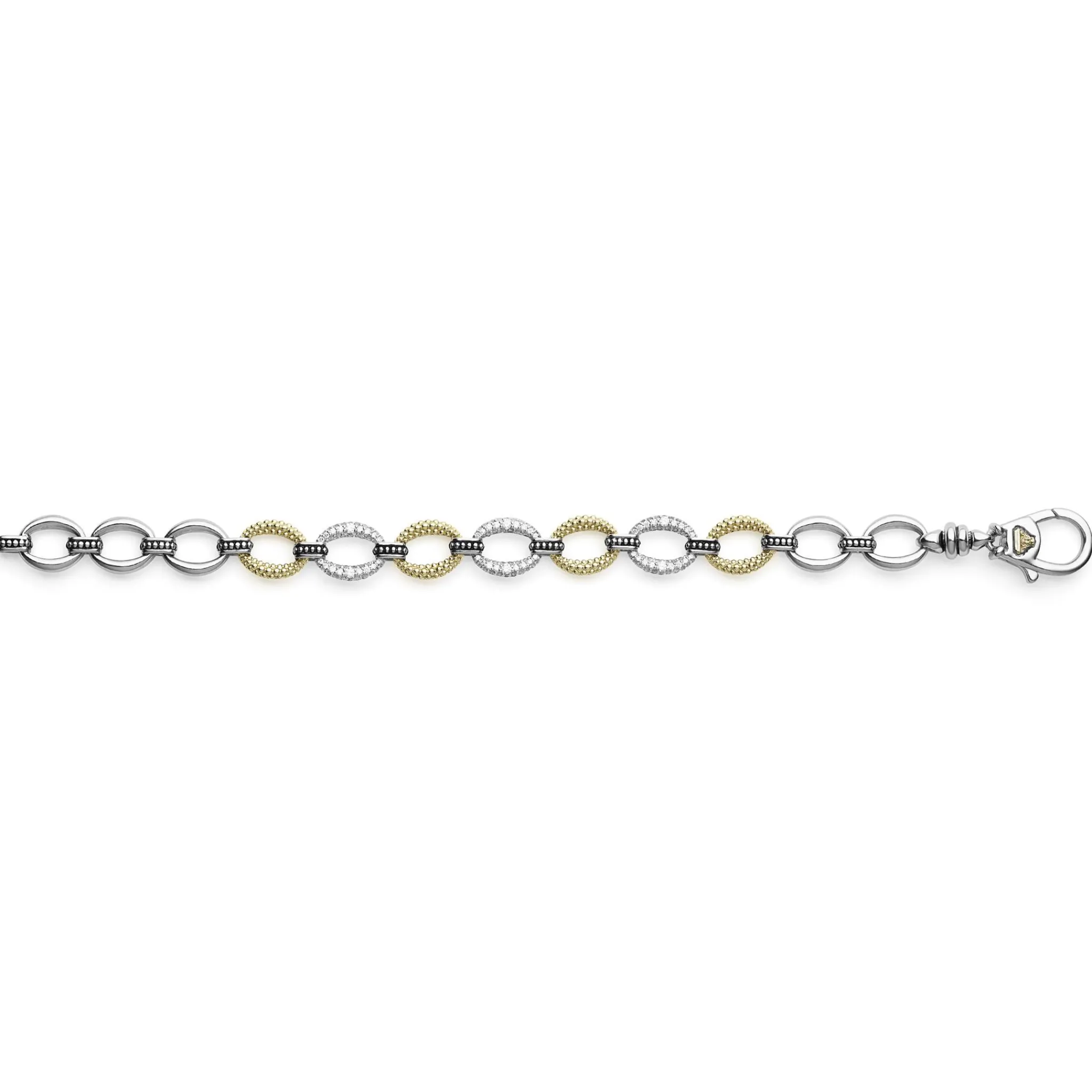 Hot LAGOS Three Station Diamond Link Bracelet