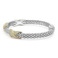 Hot LAGOS Three Station Diamond X Caviar Bracelet | 6Mm