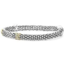 Best Sale LAGOS Three Station Gold X Diamond Caviar Bracelet | 6Mm