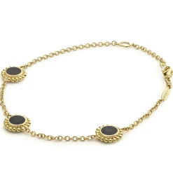 Best Sale LAGOS Three Station Round Onyx Bracelet