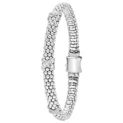 Cheap LAGOS Three Station Silver X Diamond Bracelet | 6Mm