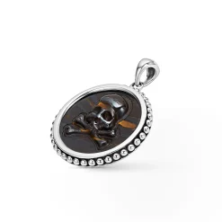 Fashion LAGOS Tiger Iron Skull Crossbone Amulet