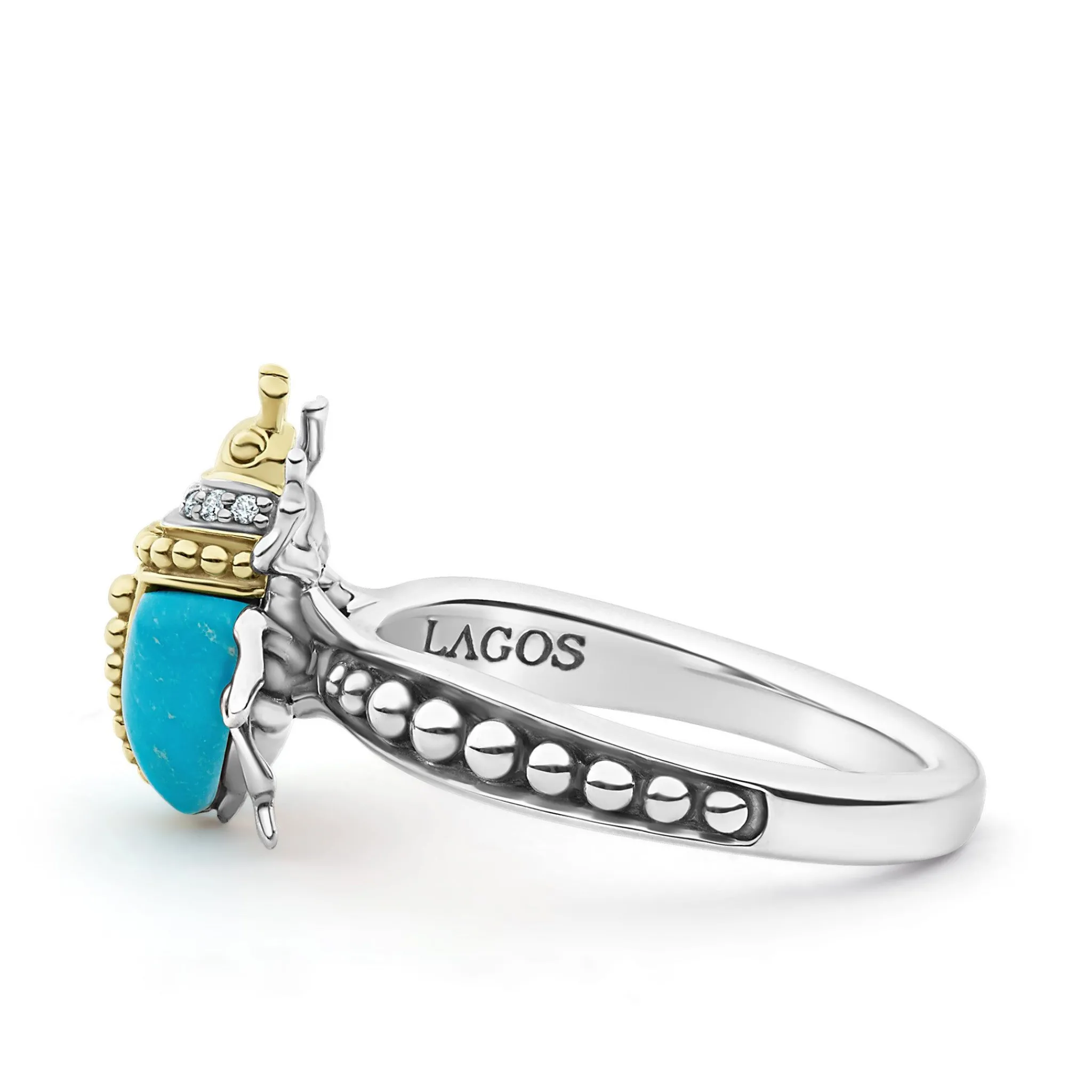 Clearance LAGOS Turquoise Beetle Diamond Ring