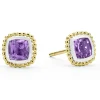 Fashion LAGOS Two-Tone Amethyst Stud Earrings