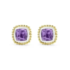 Fashion LAGOS Two-Tone Amethyst Stud Earrings