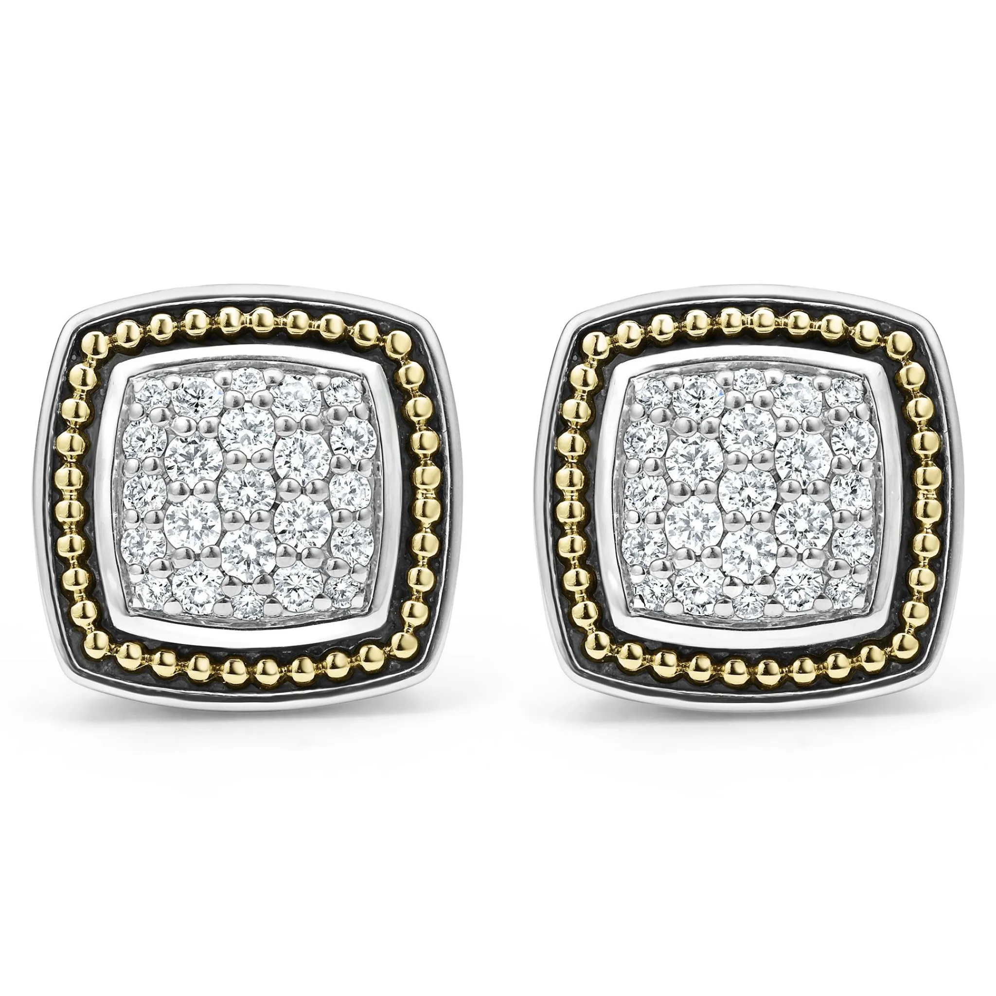 Store LAGOS Two-Tone Caviar Diamond Stud Earrings