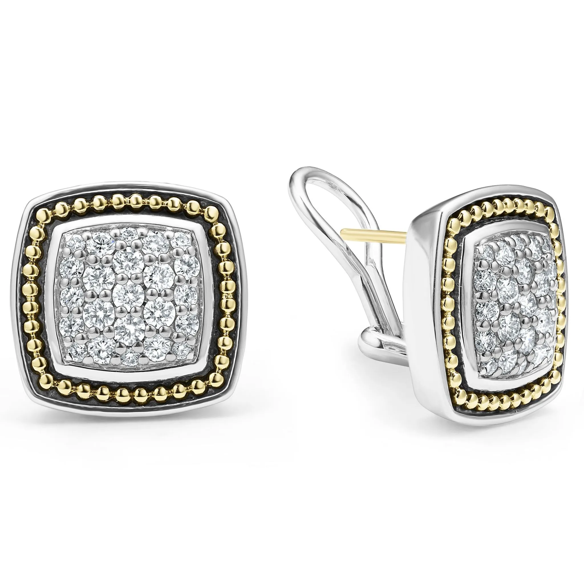 Store LAGOS Two-Tone Caviar Diamond Stud Earrings