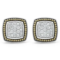 Best LAGOS Two-Tone Caviar Diamond Stud Earrings