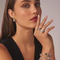 Online LAGOS Two-Tone Caviar Front-Back Earrings