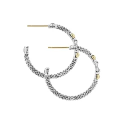 Hot LAGOS Two-Tone Caviar Hoop Earrings