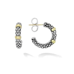 Online LAGOS Two-Tone Caviar Huggie Earrings