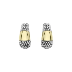 Flash Sale LAGOS Two-Tone Caviar Omega Clip Earrings