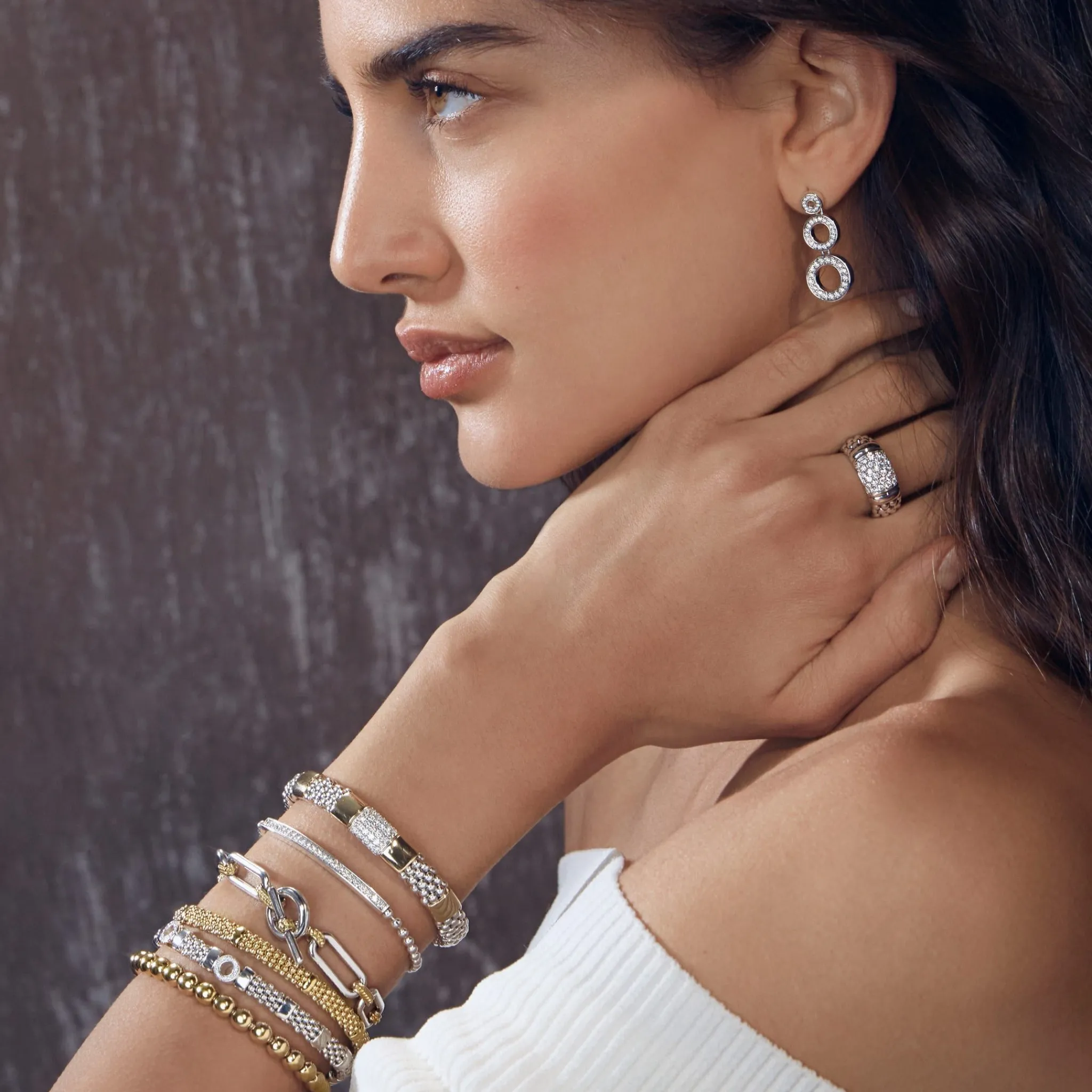 Online LAGOS Two-Tone Diamond Bracelet | 9Mm
