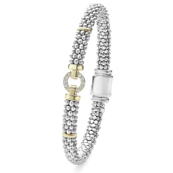 Shop LAGOS Two-Tone Diamond Circle Caviar Bracelet | 6Mm