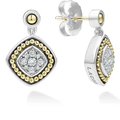 Clearance LAGOS Two-Tone Diamond Drop Earrings