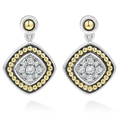 Clearance LAGOS Two-Tone Diamond Drop Earrings