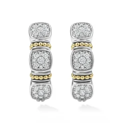 Discount LAGOS Two-Tone Diamond Hoop Earrings