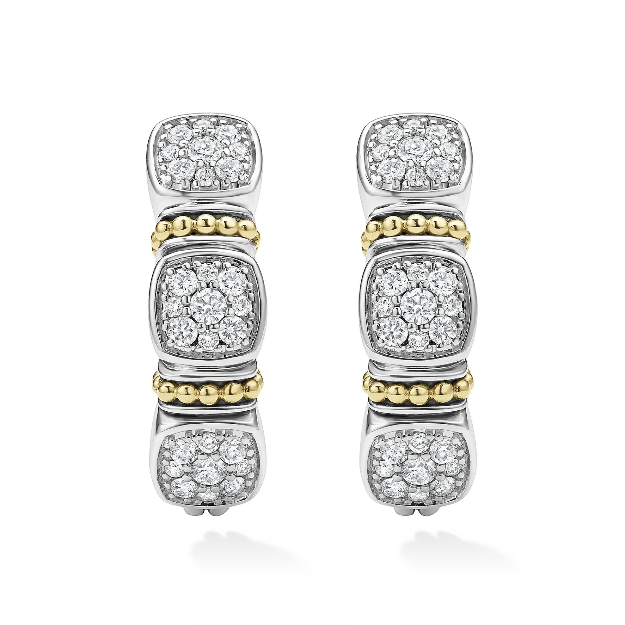 Discount LAGOS Two-Tone Diamond Hoop Earrings
