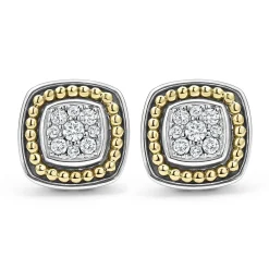 Shop LAGOS Two-Tone Diamond Stud Earrings