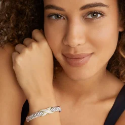 Shop LAGOS Two-Tone Diamond X Caviar Bracelet | 9Mm