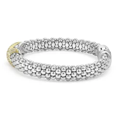 Shop LAGOS Two-Tone Diamond X Caviar Bracelet | 9Mm