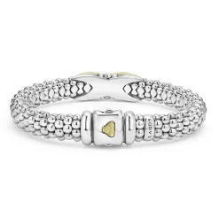 Shop LAGOS Two-Tone Diamond X Caviar Bracelet | 9Mm
