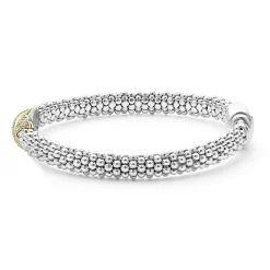 Shop LAGOS Two-Tone Diamond X Caviar Bracelet | 6Mm