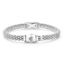 Hot LAGOS Two-Tone Diamond X Caviar Bracelet | 6Mm