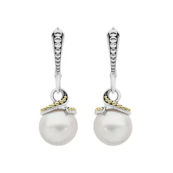 Clearance LAGOS Two-Tone Drop Pearl Earrings