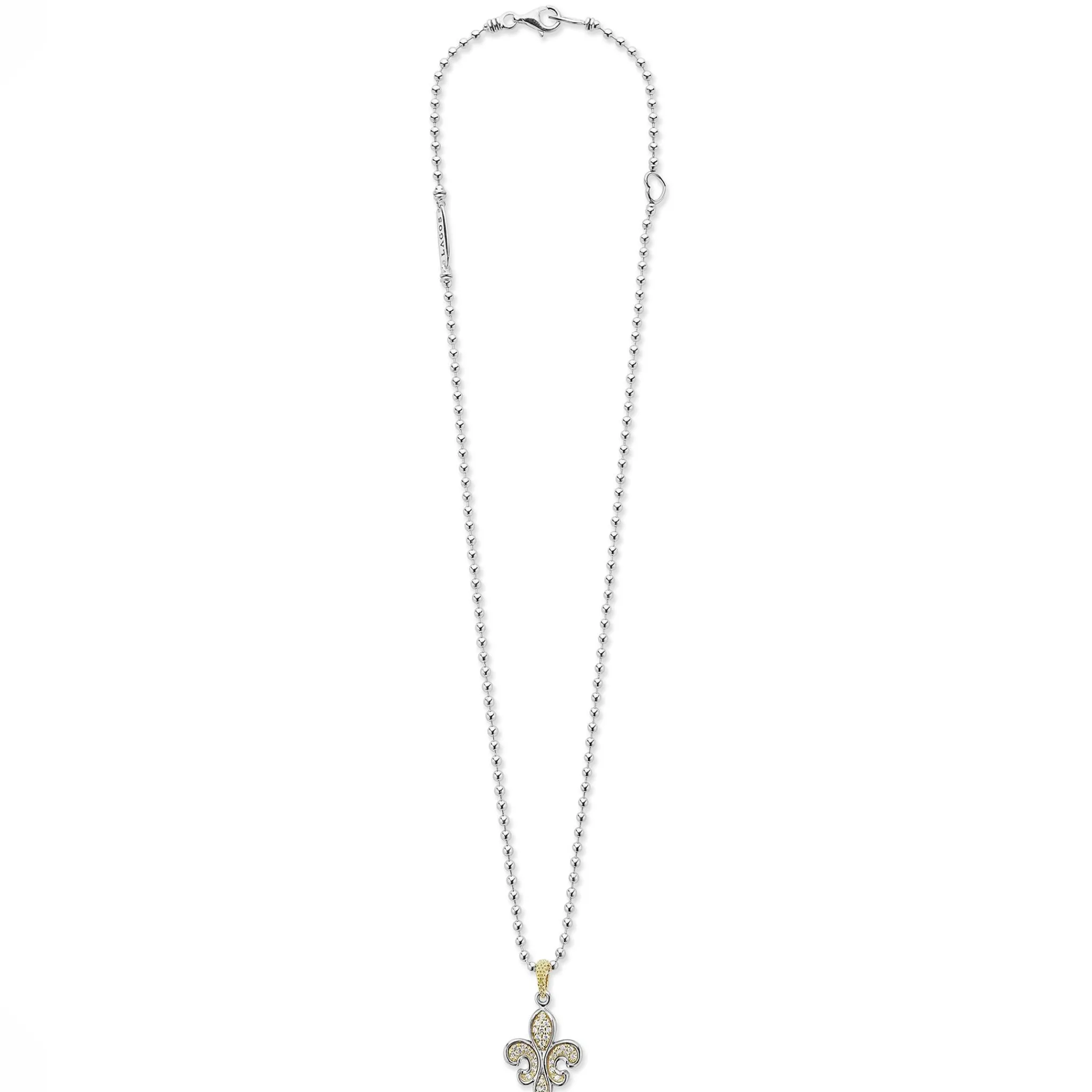 Cheap LAGOS Two-Tone Fleur De Lis Diamond Pendant Necklace