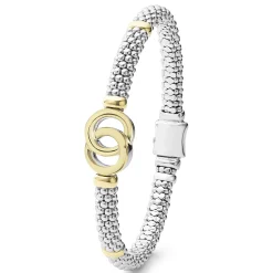 Fashion LAGOS Two-Tone Interlocking Caviar Bracelet | 6Mm