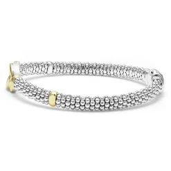 Fashion LAGOS Two-Tone Interlocking Caviar Bracelet | 6Mm