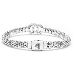 Fashion LAGOS Two-Tone Interlocking Caviar Bracelet | 6Mm