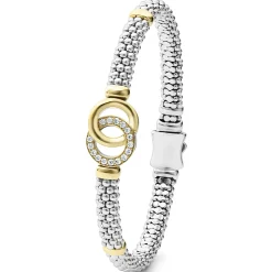 Cheap LAGOS Two-Tone Interlocking Diamond Caviar Bracelet | 6Mm