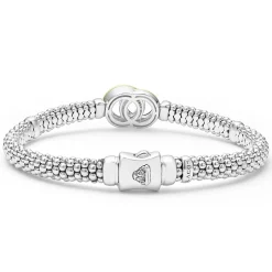 Cheap LAGOS Two-Tone Interlocking Diamond Caviar Bracelet | 6Mm