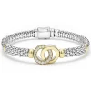 Hot LAGOS Two-Tone Interlocking Diamond Caviar Bracelet | 6Mm