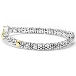 Hot LAGOS Two-Tone Interlocking Diamond Caviar Bracelet | 6Mm