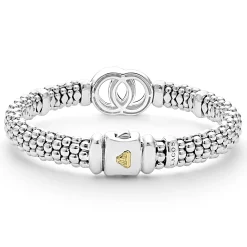 Shop LAGOS Two-Tone Interlocking Diamond Caviar Bracelet | 9Mm