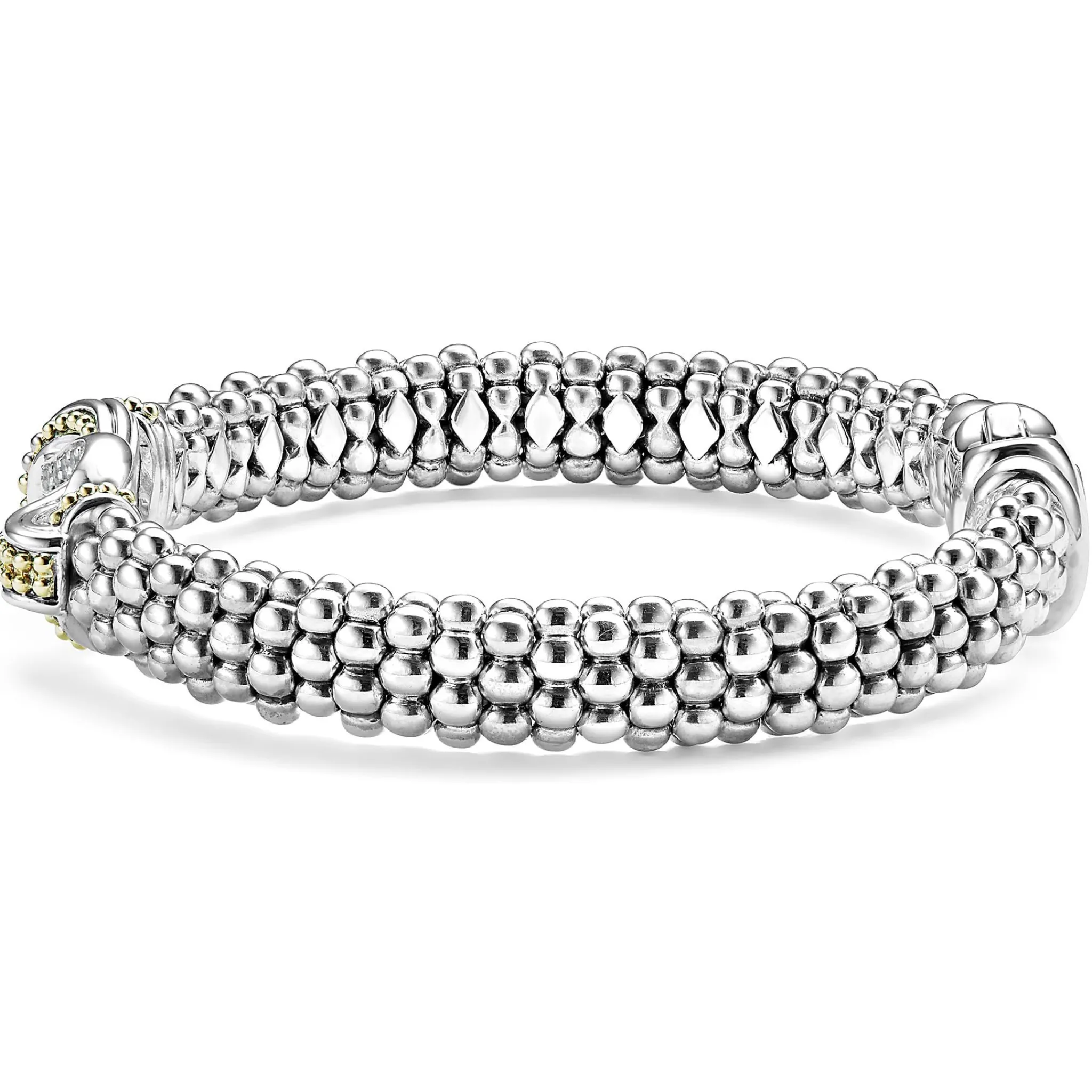 Hot LAGOS Two-Tone Knot Caviar Diamond Bracelet | 9Mm